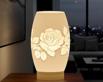 Rose Lamp Shade STL file – Digital 3d Printer file – no supports