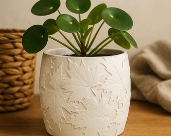 Maple Leaf Plant Pot STL File – Digital 3d Printer file – no supports