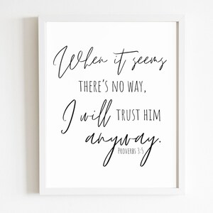 Proverbs 3:5, Christian art print, art printable, Trust in the Lord, scripture art, neutral art print, home decor, office decor, bible verse
