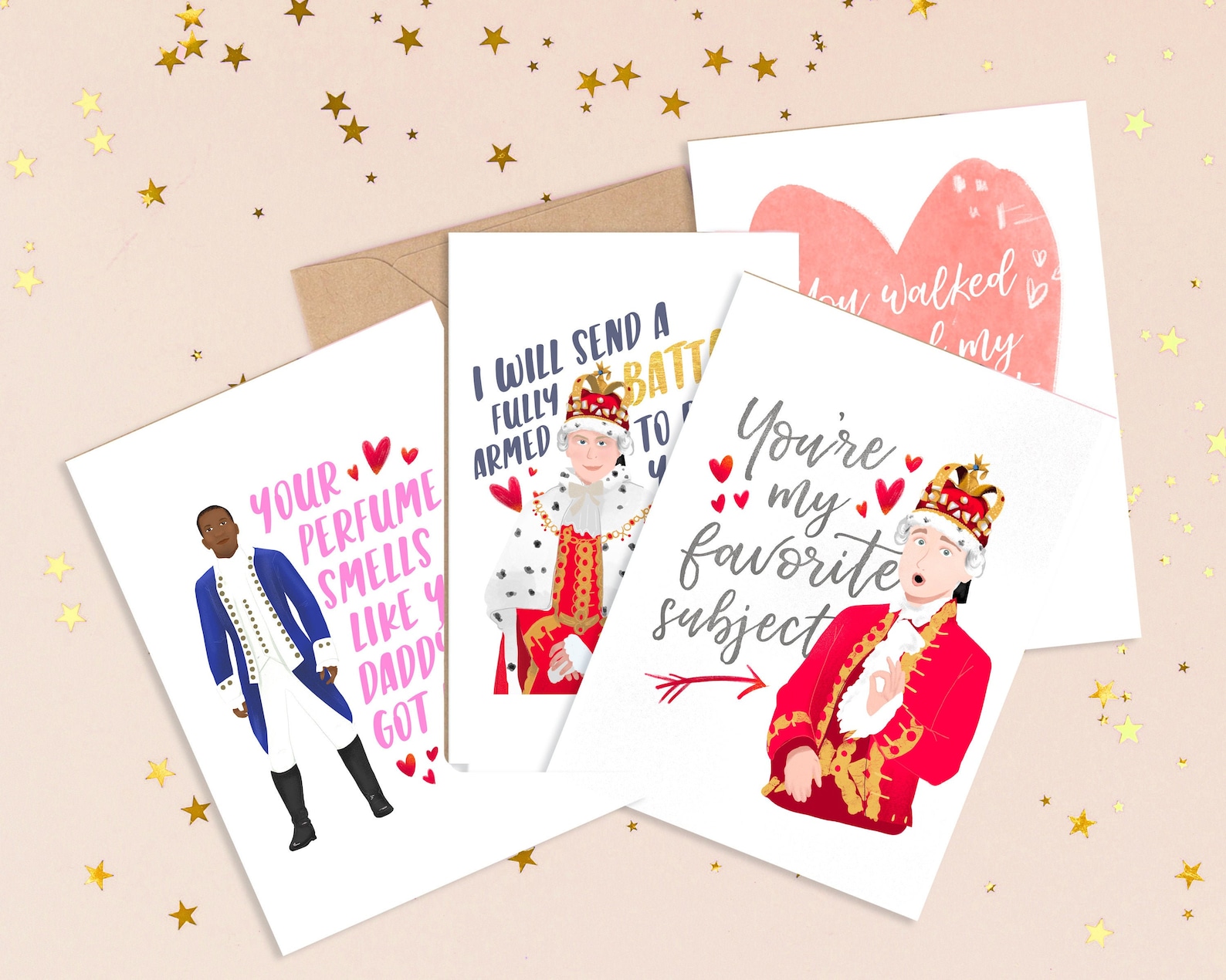 Hamilton Valentine's Day Cards Collection King to Etsy