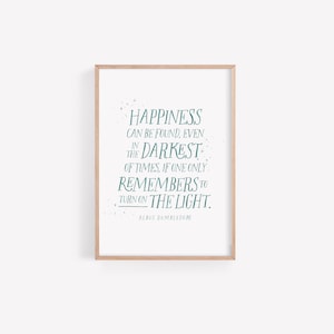 Wizarding world Happiness quote watercolor Print - hand painted room decor - Magical Wall Art, Paintings, Tourism, Witch, Nerd Art