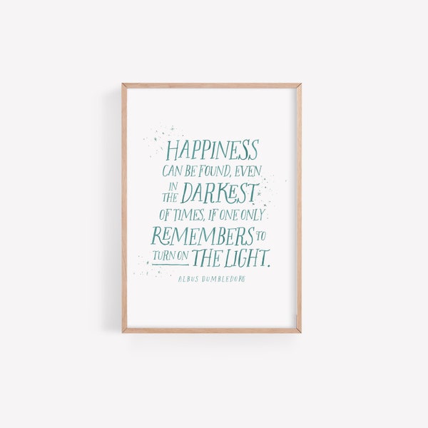 Wizarding world Happiness quote watercolor Print - hand painted room decor - Magical Wall Art, Paintings, Tourism, Witch, Nerd Art