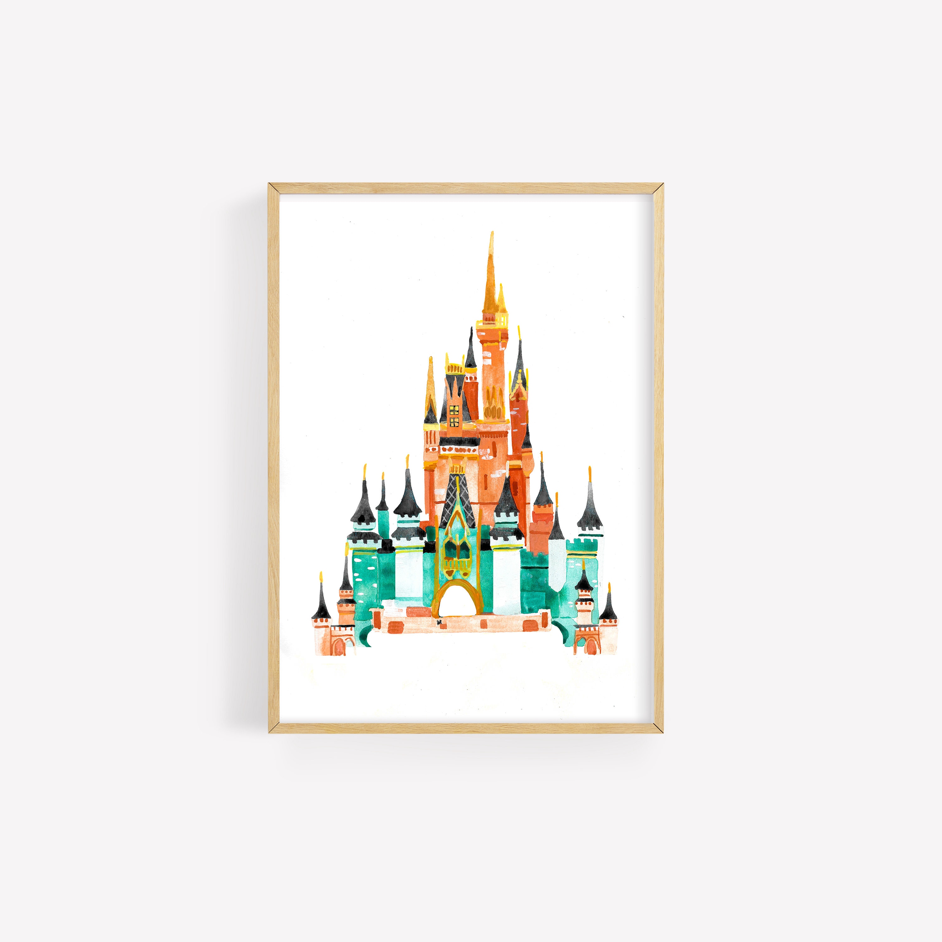 Disney World Watercolor Hand Painted Room Decor Disney - Etsy