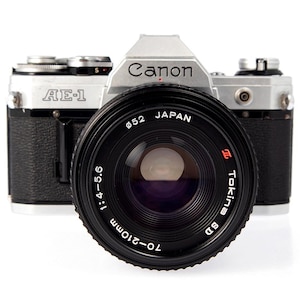 CANON AE-1 SLR 35mm Film Camera w/ 70-210mm Tokina Lens