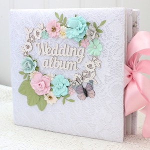 Pink photo album photo book of wishes for a wedding 23x23 cm - Shop Julia  Lenfer Album Workshop Photo Albums & Books - Pinkoi