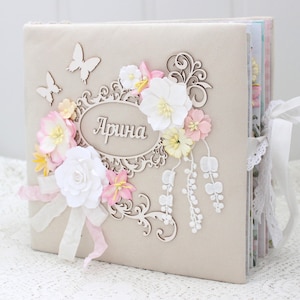 Álbum de fotos de niña, álbum hecho a mano para recién nacidos, libro de recuerdos para bebés, álbum de recortes para niñas, regalo para niñas
