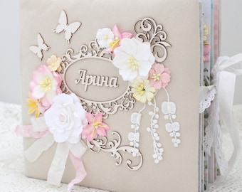 Handmade Baby Girl Scrapbook Album: Newborn Memory Book