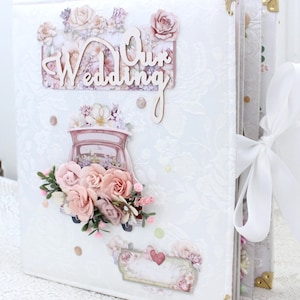 Álbum de fotos de boda grande Álbum de recortes de boda Libro de recuerdos de boda Regalo de boda Álbum familiar hecho a mano Álbum de scrapbooking