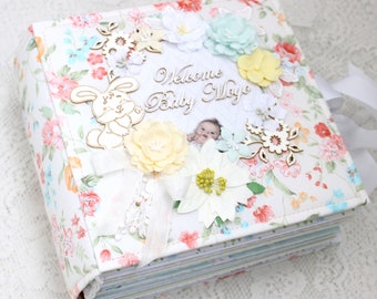 Very voluminous baby scrapbook album Newborn album Unisex photo album Baby girl album Baby memory book Baby boy album