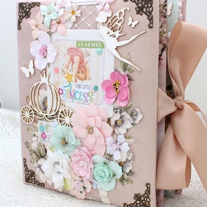 Álbum de fotos de niña Álbum de recortes de niña Libro de recuerdos de bebé Álbum de fotos hecho a mano Regalo de baby shower Regalo de niña