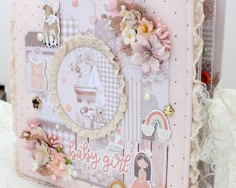 Baby girl album Baby scrapbook Baby photo album Baby memory book Newborn gift