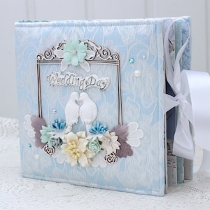 Handmade Wedding Scrapbook Album: Floral Decorated Photo Album