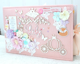 Large Handmade Baby Girl Scrapbook Album: Newborn Memory Book