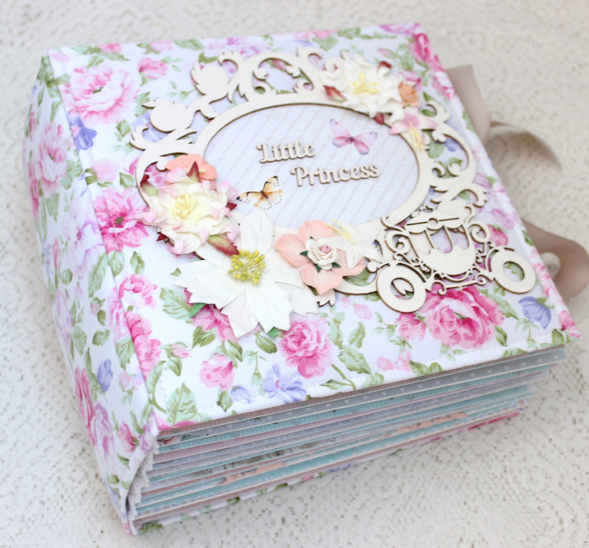 Very Voluminous Baby Scrapbook Album Newborn Album Baby Girl Album Baby