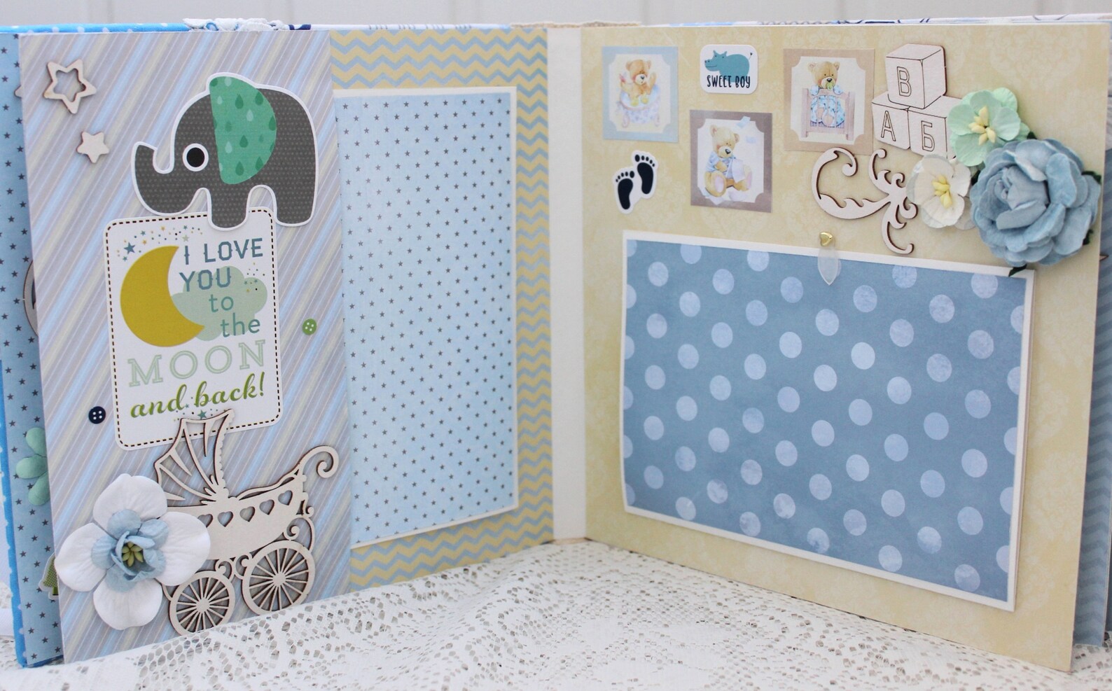 Baby Scrapbook Album Baby Boy Photo Album Newborn Album Baby Etsy