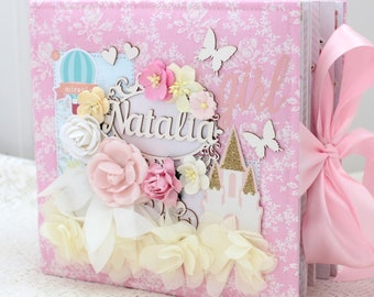 Handmade Baby Girl Scrapbook Album: Newborn Photo Keepsake