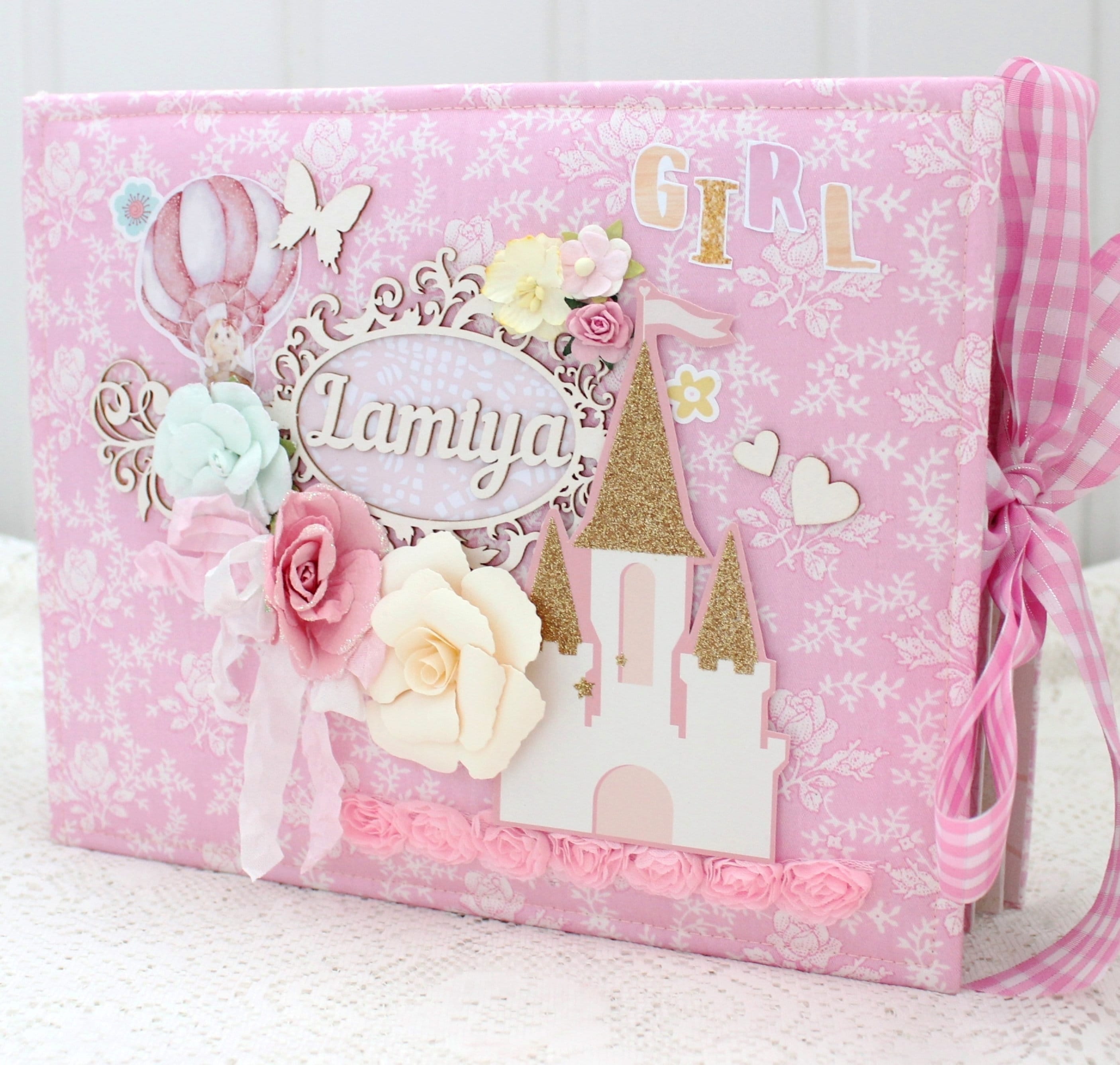 Baby Girl Scrapbook Album Baby Memory Book Handmade Baby Girl Photo