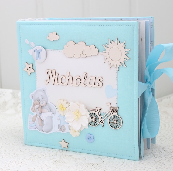 Baby Scrapbook Album Baby Boy Photo Album Baby Memory Book Etsy