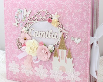 Large Baby Girl Scrapbook Album: Handmade Memory Photo Book