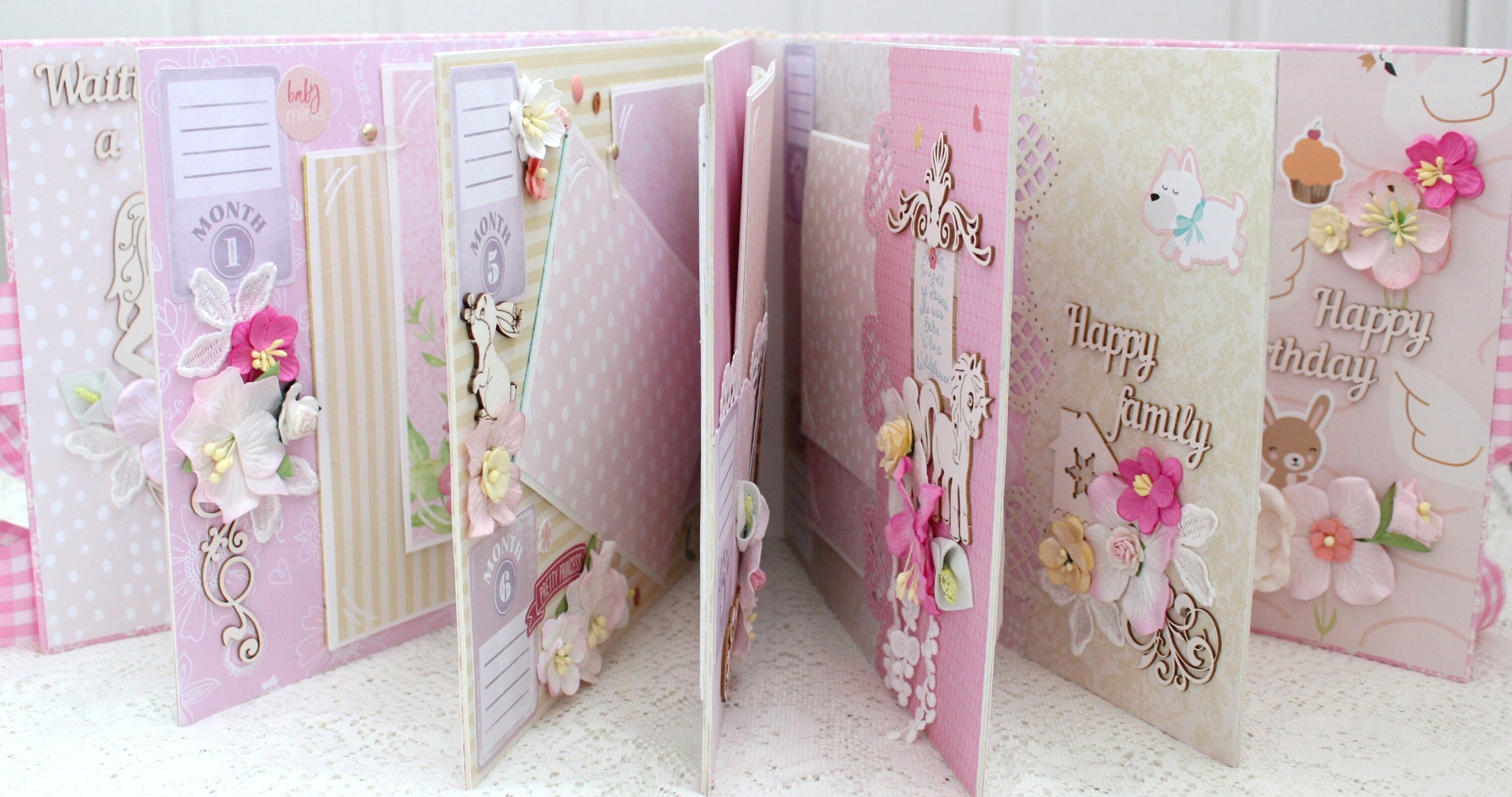 Baby Girl Scrapbook Album Baby Memory Book Handmade Baby Girl Etsy