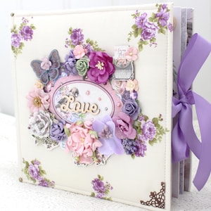 Handmade Wedding Scrapbook Album: Floral Love Story Photo Album