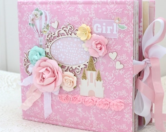 Handmade Baby Girl Photo Album: Newborn Memory Scrapbook (50 Photos)