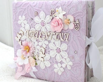 Handmade Baby Girl Scrapbook Album: Floral Memory Book