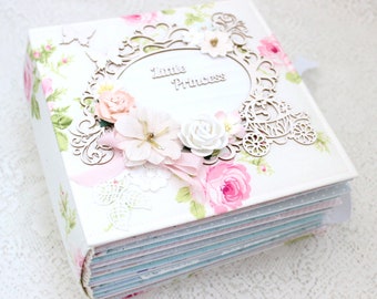 Handmade Baby Girl Scrapbook Album: Floral Newborn Memory Book