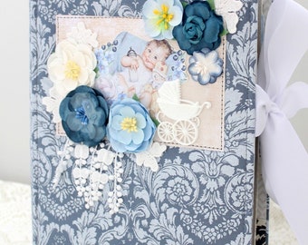 Scrapbook album for a boy Baby book Handmade newborn album