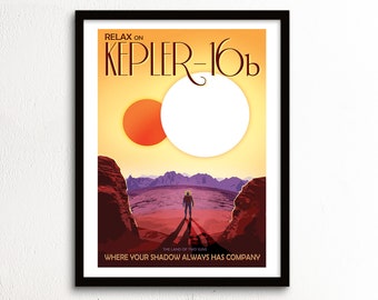 Kepler-16b - NASA Space Travel Poster Print - Satin Paper - A4 A3