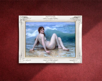 William-Adolphe Bouguereau - The Wave - 1896 - Famous Paintings - Vintage Art Poster - Classic Print - A4 A3 A2 - Home Decor - Fine Art