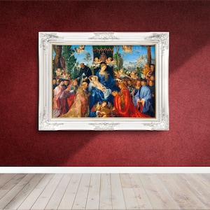Alberto Durero - Fiesta del Rosario - 1506 - Pinturas famosas - Cartel de arte vintage - Impresión clásica - A4 A3 A2 - Decoración mural para el hogar - Bellas artes
