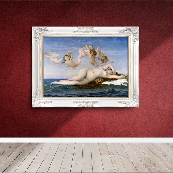 Cabanel - La naissance de Vénus - 1863 - Peintures célèbres - Affiche d’art vintage - Impression classique - A4 A3 A2 - Décoration murale - Beaux-arts
