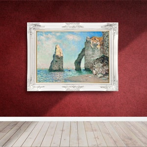 Claude Monet - Los acantilados de Etretat - 1885 - Pinturas famosas - Póster de arte vintage - Impresión clásica - A4 A3 A2 - Decoración del hogar - Bellas artes