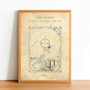 HARD DISK DRIVE Patent Poster Print - A4 A3 A2 Prints - Home Wall Art Decor - Gift Idea - Vintage Computer Gaming Posters