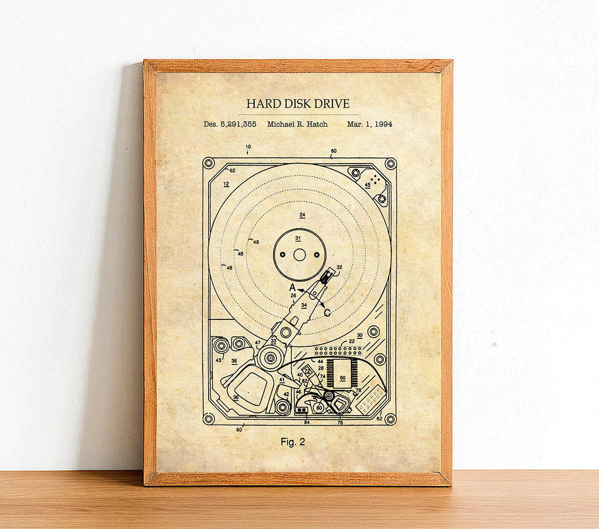 HARD DISK DRIVE Patent Poster Print - A4 A3 A2 Prints - Home Wall Art Decor - Gift Idea - Vintage Computer Gaming Posters
