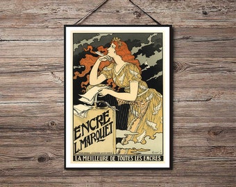 Encre L Marquet - 1892 - Art Nouveau La Belle Epoque - A4 A3 A2 - Home Wall Decor TOP QUALITY