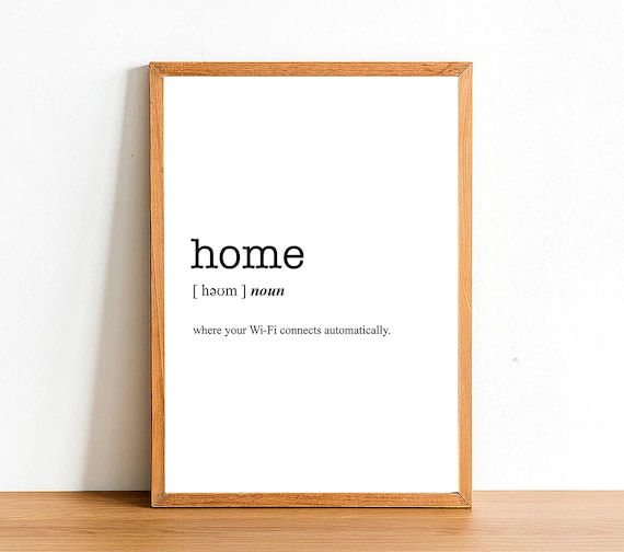HOME Word Definition Poster Print Urban Dictionary Word Meaning Funny  Gift A4 A3 A2 Typographic Posters Wall Decor Prints