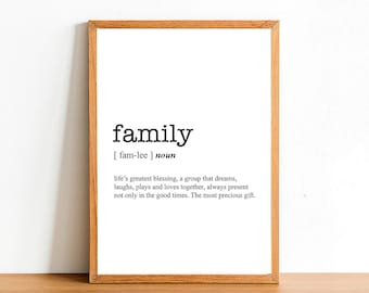 FAMILY Word Definition Poster Print - Urban Dictionary - Word Meaning - Funny Gift - A4 A3 A2 - Typographic Posters - Wall Decor Prints