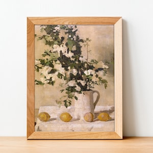 Flowers and Lemons by Alberic Coppieters - Fine Art Poster - Vintage Oil Painting Print - Famous Paintings - Art Classics - Rustic | 116