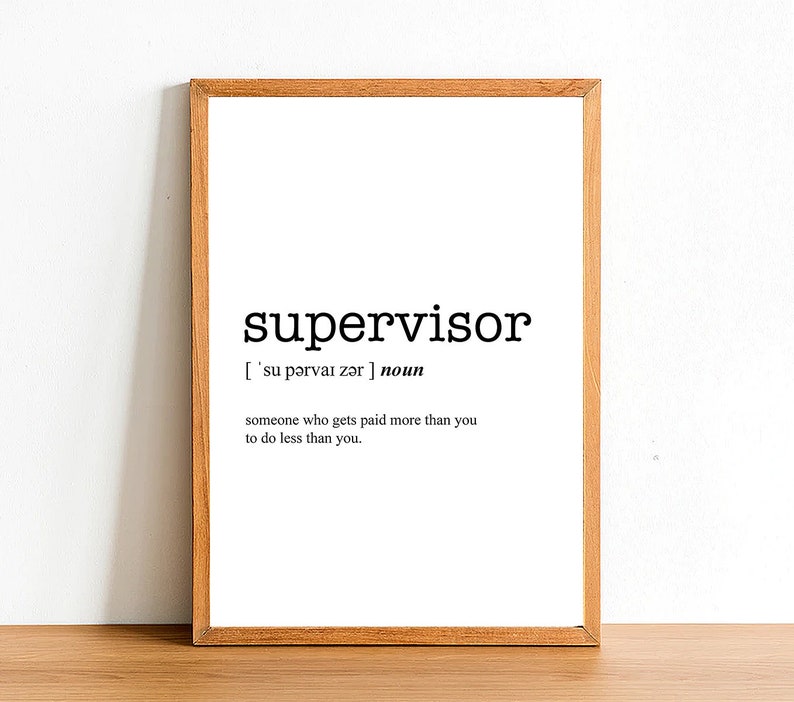 SUPERVISOR Word Definition Poster Print Urban Dictionary Etsy