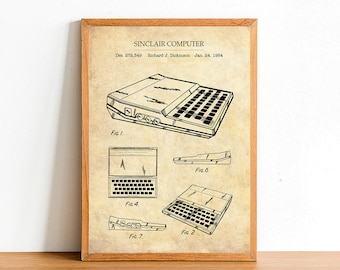 SINCLAIR ZX81 Patent Poster Print - A4 A3 A2 Prints - Home Wall Art Decor - Gift Idea - Vintage Computer Gaming Posters