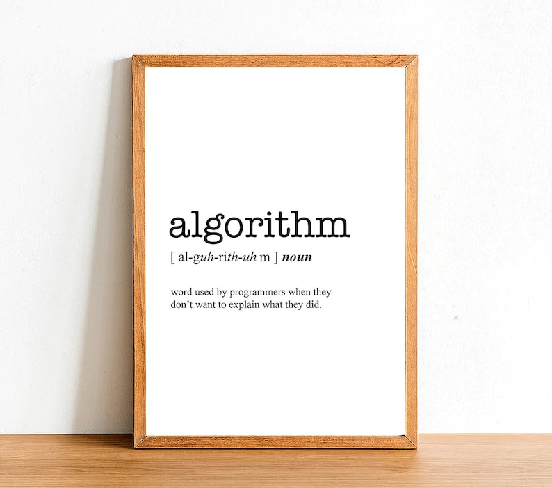 ALGORITHM Word Definition Poster Print Urban Dictionary Etsy