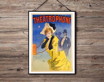 Theatrophone - 1890 - Art Nouveau La Belle Epoque - A4 A3 A2 - Home Wall Decor TOP QUALITY