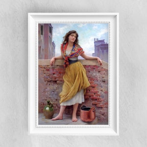 Eugene de Blaas - El carro de agua - Impresión de bellas artes - Póster de arte vintage - Pinturas famosas - Art Classic - A4 A3 A2 - Idea de regalo de decoración para el hogar