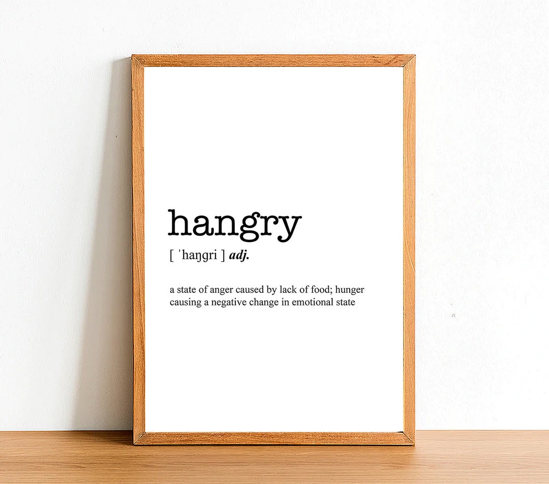 HANGRY Word Definition Poster Print Urban Dictionary Word Etsy