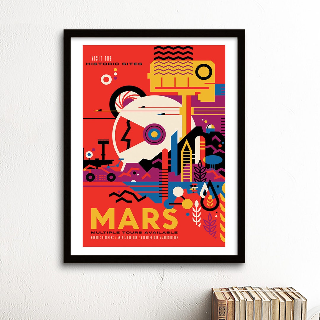 Mars - NASA Space Travel Poster Print - Satin Paper - A4 A3 A2 - Home ...