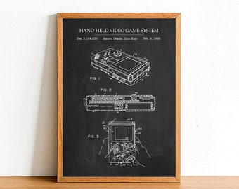 Nintendo GAMEBOY Patent Poster Print - A4 A3 A2 Prints - Home Wall Art Decor - Gift Idea - affiches de jeux informatiques vintage