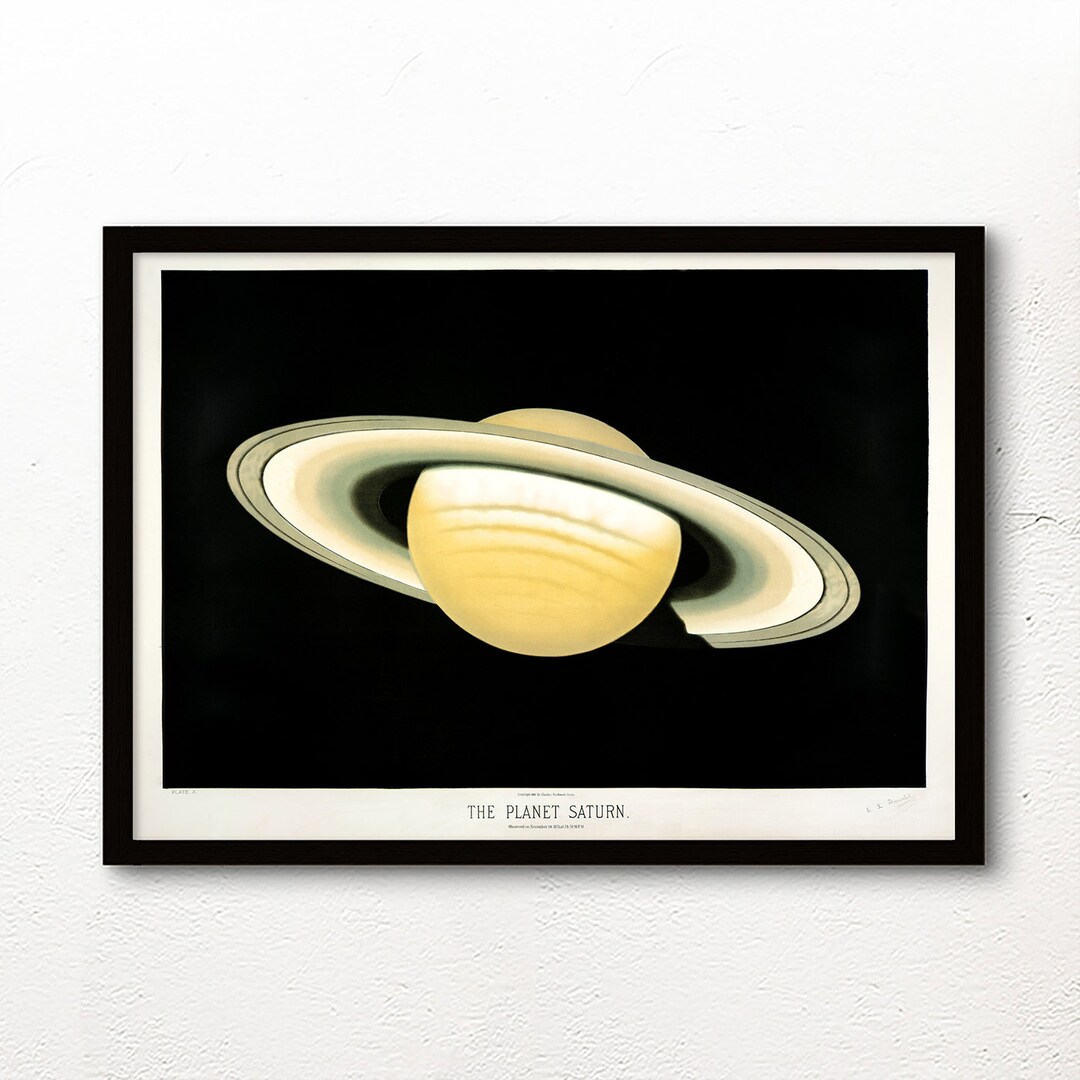 Planet Saturn Vintage Space Posters Trouvelot Retro Astronomical Prints ...