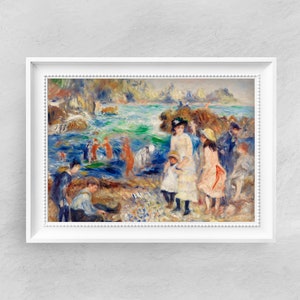 Renoir - Niños a la orilla del mar - Impresión de bellas artes - Póster de arte vintage - Pinturas famosas - Art Classic - A4 A3 A2 Home Decor Gift Idea